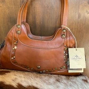 "Patricia Nash" Tan Italian
Leather Studded Ergo
Satchel NWT